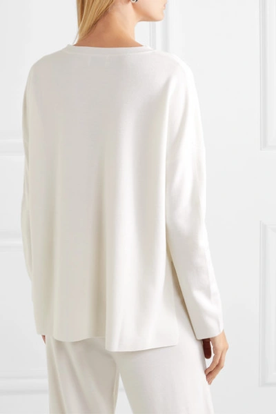 Shop Allude Wool Sweater In White