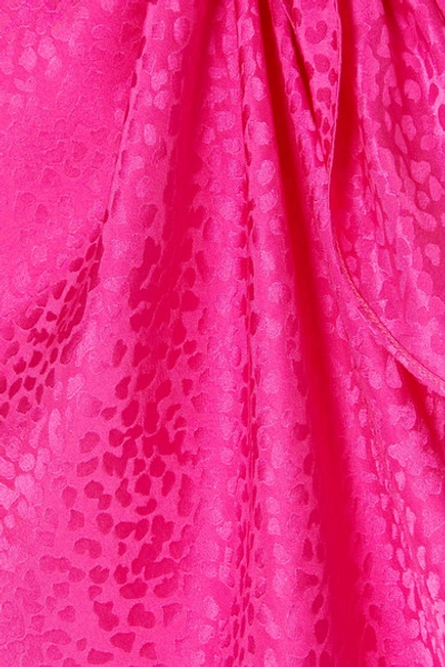 Shop Art Dealer Carrie Silk-jacquard Wrap Midi Skirt In Fuchsia