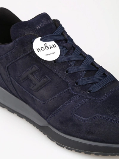 Hogan H321 Blue Suede Trainers In Black ModeSens