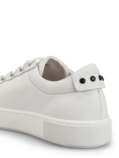 Shop Tod's Gommini White Leather Low Top Sneakers