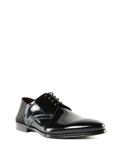 Shop Dolce & Gabbana Stretch Insert Patent Derby Shoes In Black