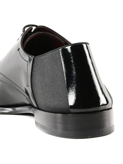 Shop Dolce & Gabbana Stretch Insert Patent Derby Shoes In Black