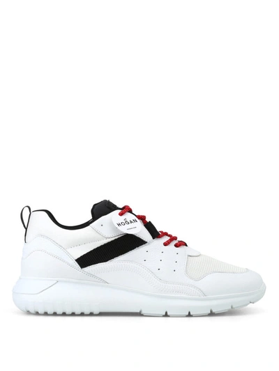 Shop Hogan Interactive White Leather Sneakers