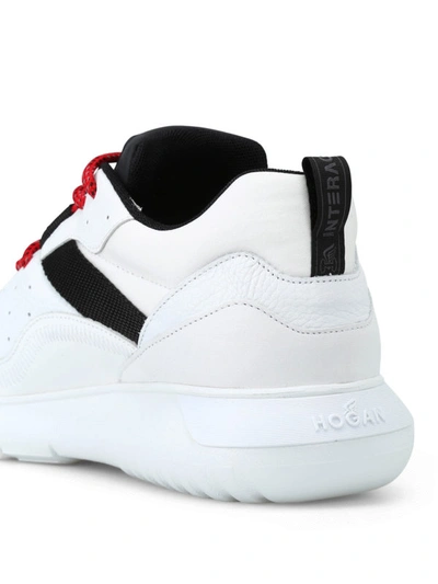 Shop Hogan Interactive White Leather Sneakers