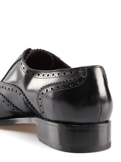 Shop Ferragamo Bord Black Leather Oxford Brogues