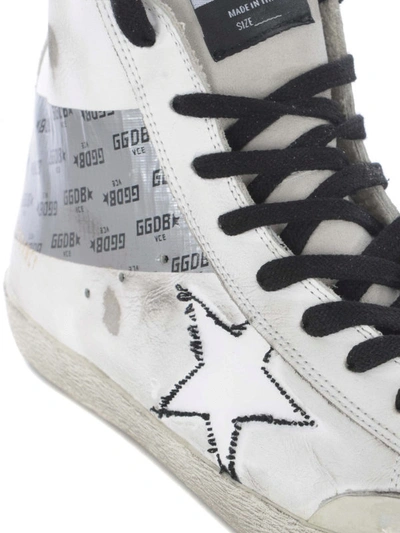 Shop Golden Goose Francy High Top Leather And Suede Sneakers In White