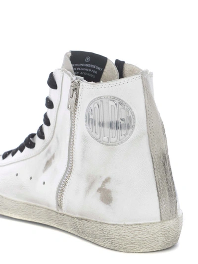 Shop Golden Goose Francy High Top Leather And Suede Sneakers In White