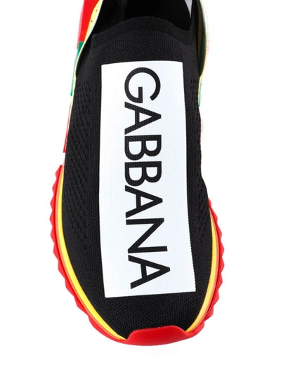 Shop Dolce & Gabbana Sorrento Multicolour Stretch Jersey Slip-ons