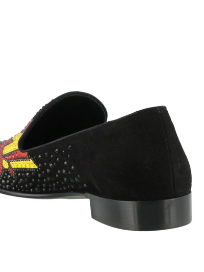 Shop Giuseppe Zanotti G Bubble Suede Slippers In Black