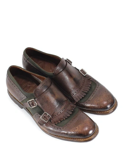 Shop Church's Shanghai Leather And Fabric Loafers In Brown