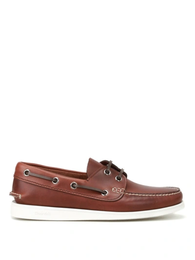 Shop Church's Marske Leather Boat Slippers In Brown