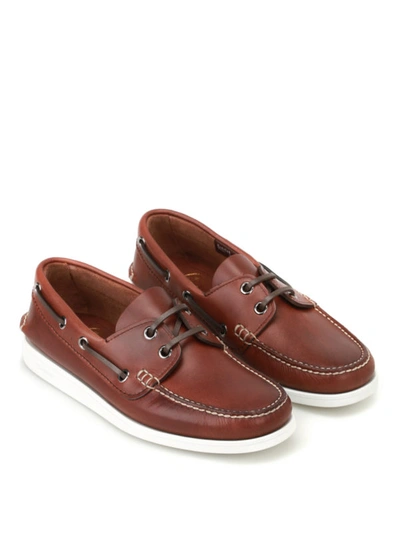 Shop Church's Marske Leather Boat Slippers In Brown