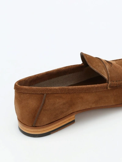 Shop Tod's Leather And Gommini Sole Loafers In Light Brown