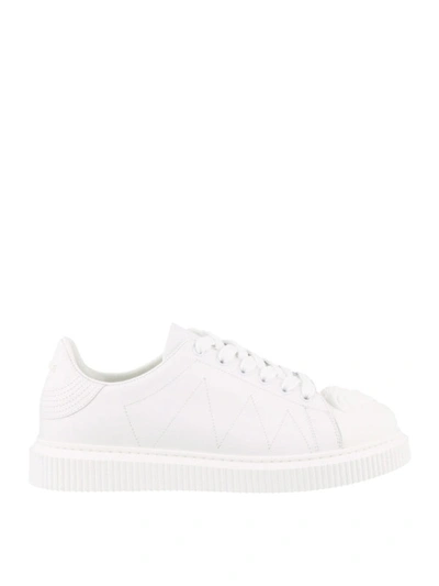 Shop Versace Medusa Detailed White Leather Sneakers