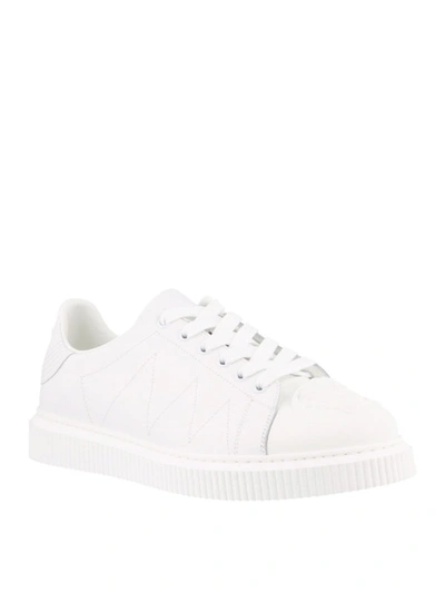 Shop Versace Medusa Detailed White Leather Sneakers