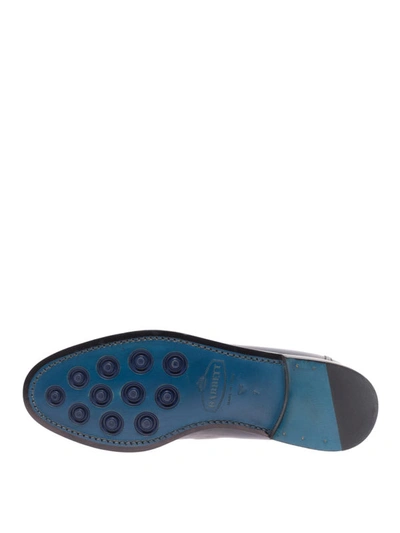 Shop Barrett Tasselled Blue Leather Loafers In Dark Blue