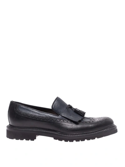 Shop Barrett Leather Loafers With Tassel In Black