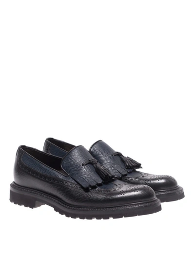Shop Barrett Leather Loafers With Tassel In Black