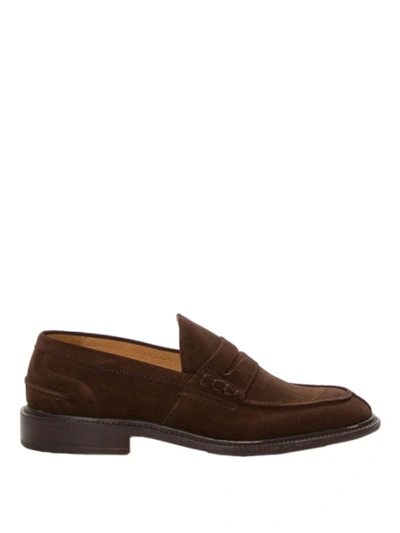 Shop Tricker's Suede James Loafers In Brown