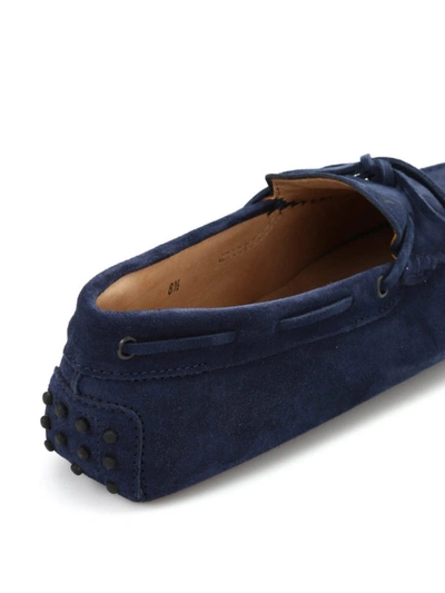 Shop Tod's New Laccetto Driving Shoe In Dark Blue
