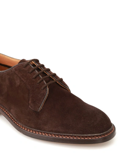 Shop Tricker's Robert Brown Suede Derby Shoes