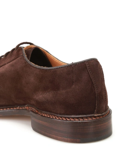 Shop Tricker's Robert Brown Suede Derby Shoes