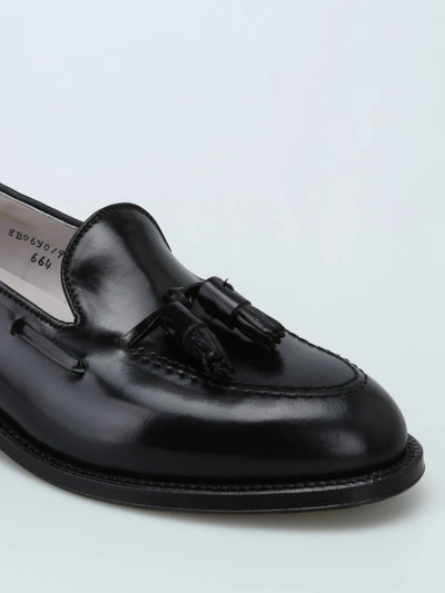 Shop Alden Shoe Company Horween Black Brushed Leather Loafers