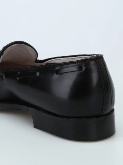 Shop Alden Shoe Company Horween Black Brushed Leather Loafers