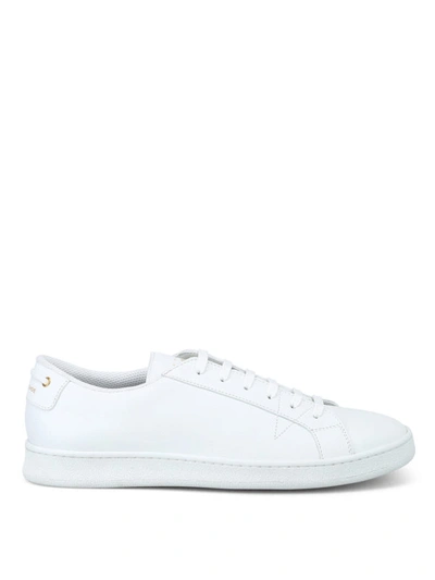 Shop Car Shoe White Leather Lace-up Sneakers