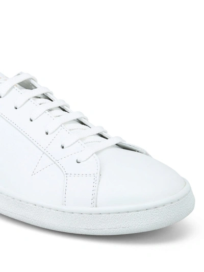 Shop Car Shoe White Leather Lace-up Sneakers