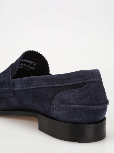 Shop Church's Navy Blue Pembrey Soft Suede Loafers In Dark Blue