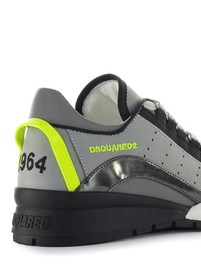 Shop Dsquared2 551 Grey Nubuck And Fabric Sneakers