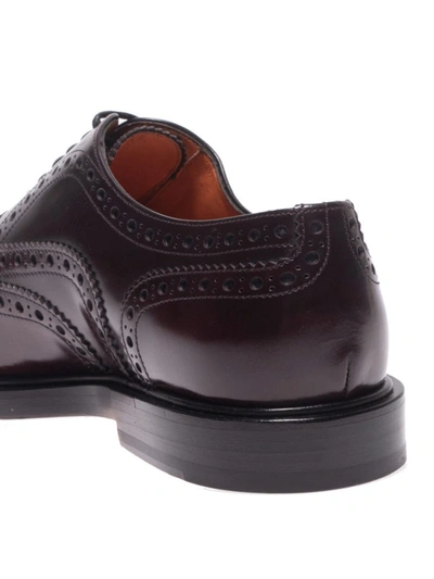 Shop Santoni Calf Leather Brogue Shoes In Brown