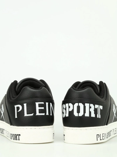 Shop Philipp Plein Julian Grained Leather Sneakers In Black