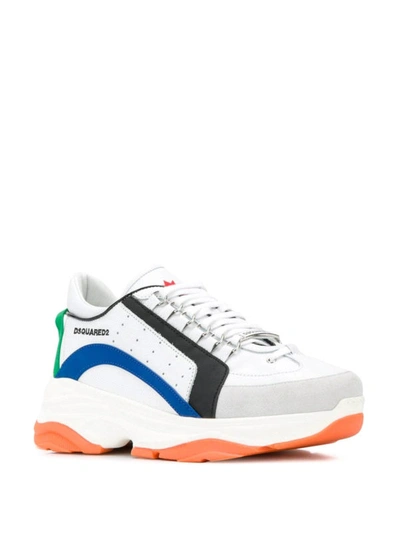 Shop Dsquared2 Colour Block Leather Sneakers In Multicolour