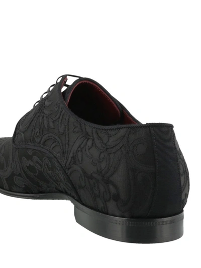 Shop Dolce & Gabbana Positano Jacquard Derby Shoes In Black