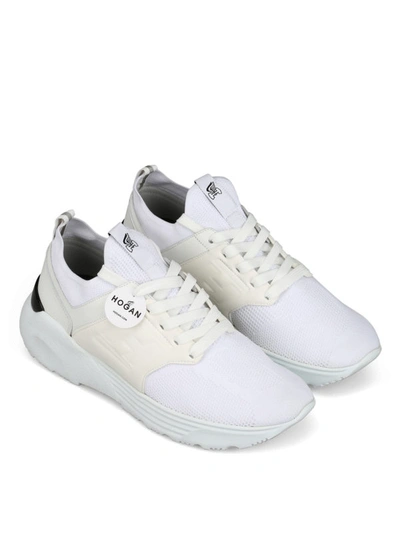 Shop Hogan Active One White Tech Fabric Sneakers
