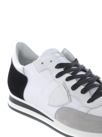 Shop Philippe Model Tropez Low Top Grey And White Sneakers