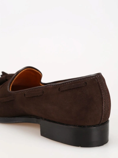 Shop Alden Shoe Company Brown Suede Tassel Loafers