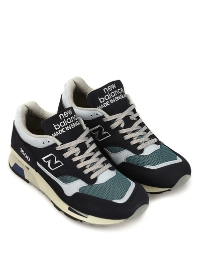 Shop New Balance Classic 1500 Leather And Mesh Sneakers In Dark Blue