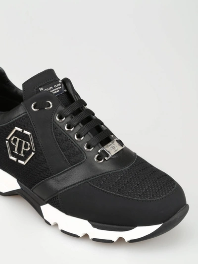 Shop Philipp Plein Runner Original Black Low Top Sneakers