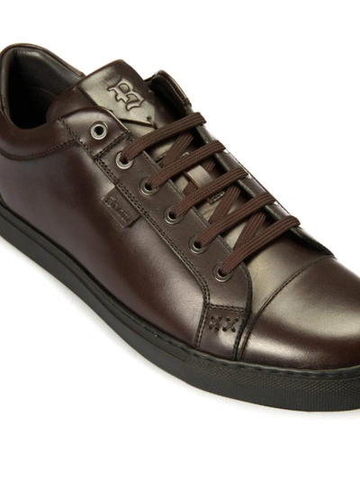 Shop Brioni Smooth Leather Sneakers In Brown