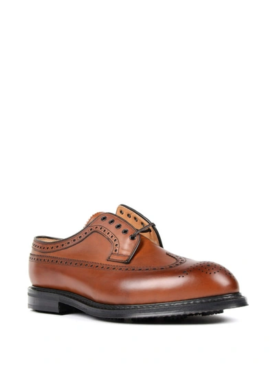 Shop Church's Brogue Detailed Derby Walnut Shoes In Light Brown