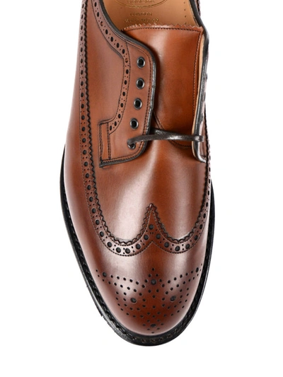 Shop Church's Brogue Detailed Derby Walnut Shoes In Light Brown