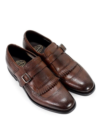 Shop Church's Shanghai Vintage Used Leather Monk-straps In Dark Brown