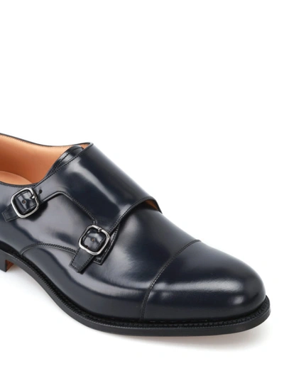 Shop Church's Detroit Smooth Leather Monk Strap In Dark Blue