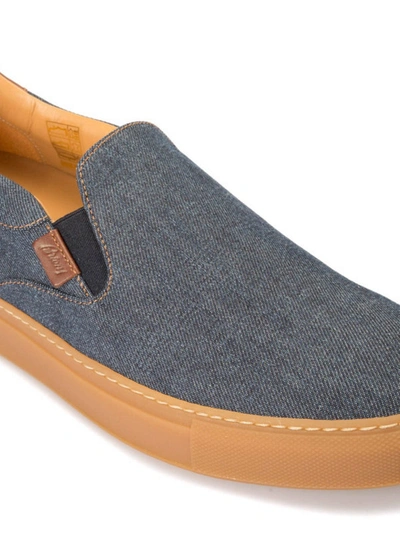 Shop Brioni Larry Denim Slip-on In Dark Wash