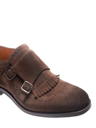 Shop Church's Old Suede Brogue Monk Straps In Brown
