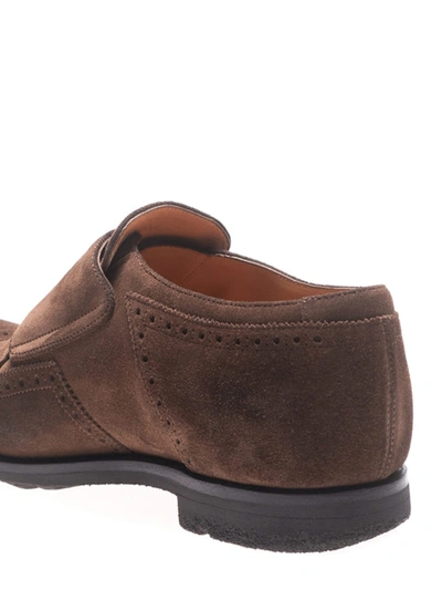 Shop Church's Old Suede Brogue Monk Straps In Brown