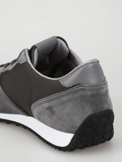 Shop Tod's Grey Suede And Technical Fabric Sneakers